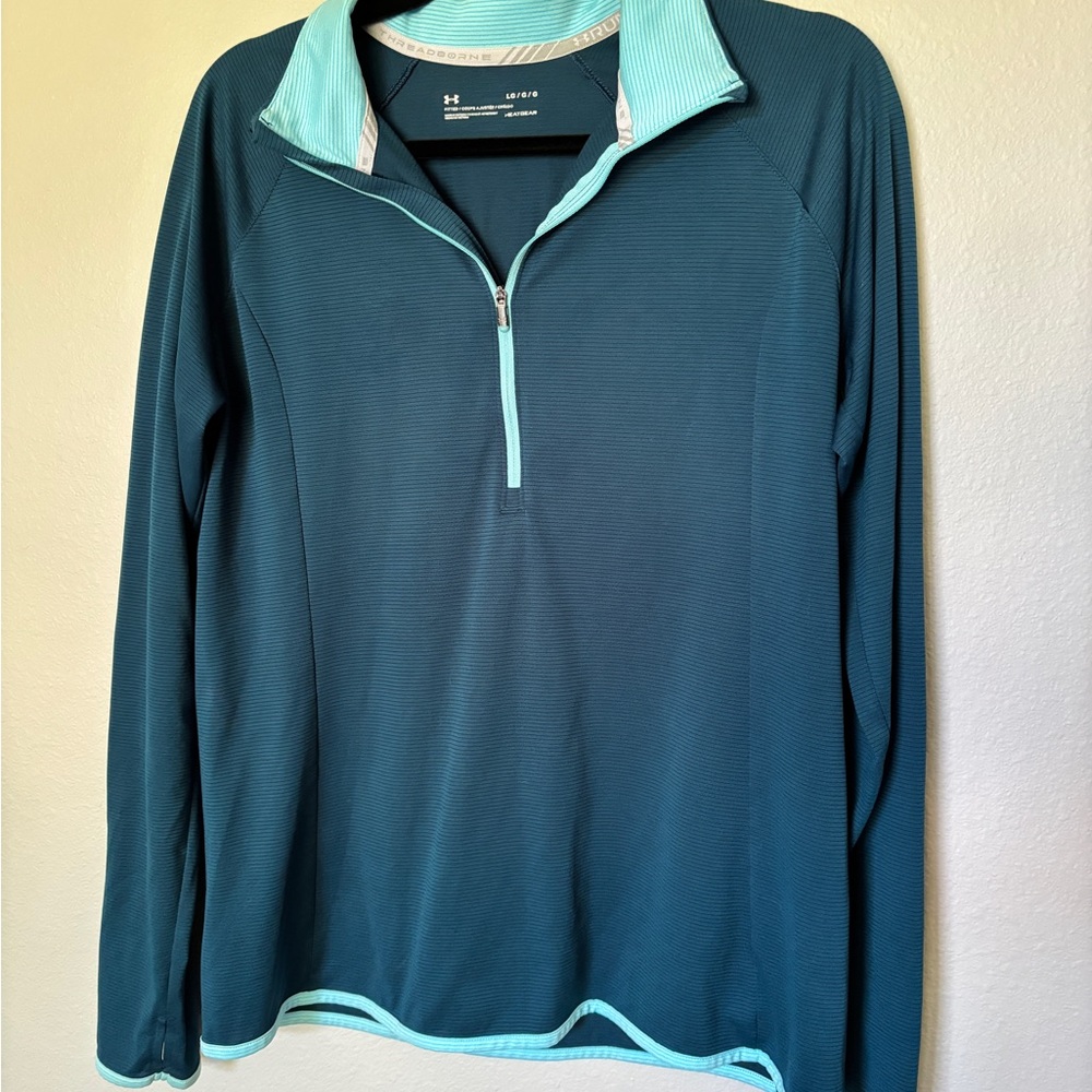 Under Armour Blue and Light Blue Zip Pullover